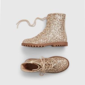 Gap Moto sparkle gold boots - girls size 13